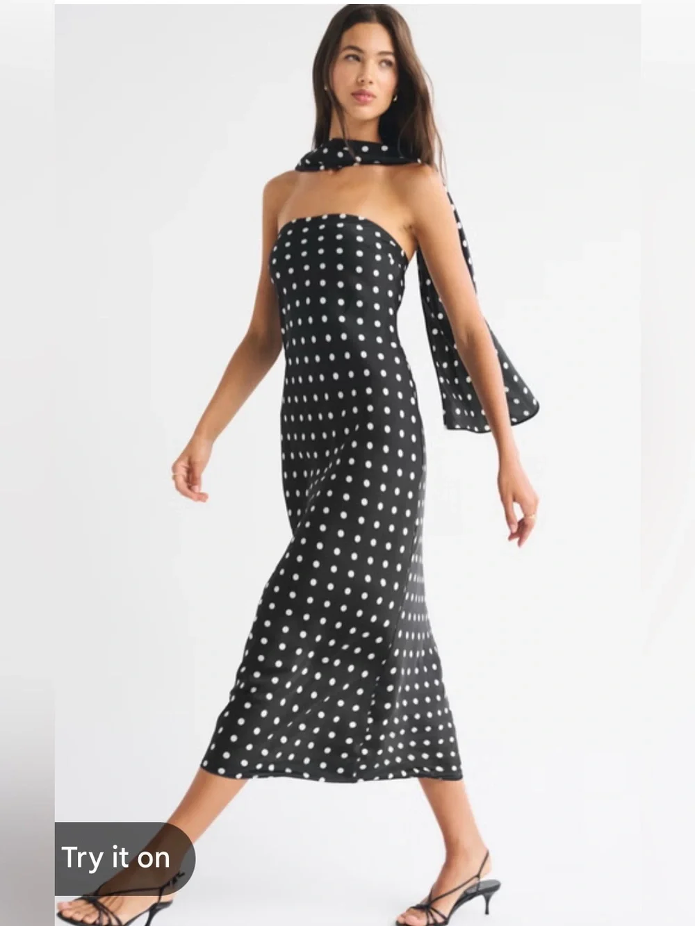Polka Dot Dress With Scarf
